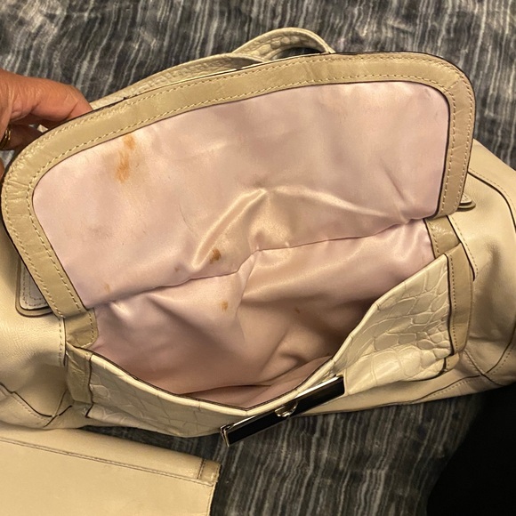 Vintage Coach Tan Leather Handbag with snakeskin trim/sliver buckle with wallet - Picture 5 of 12